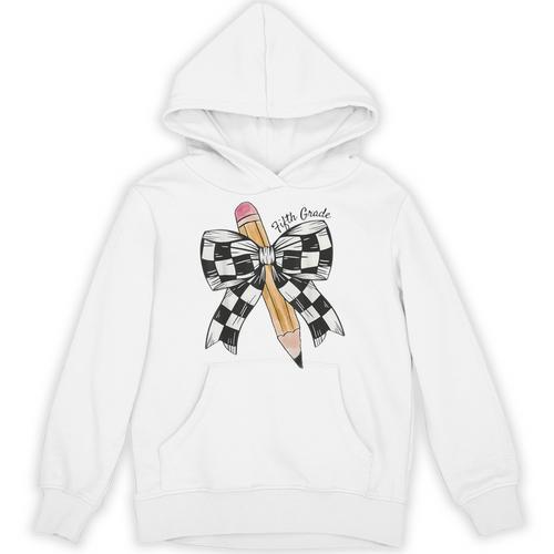 Back To School Hello Fifth Grade Teacher Coquette Pencil Bow Unisex Hoodie - teacherstshirts.com AU