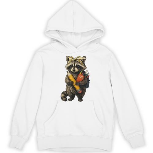 Back To School Raccoon Teachers Student Kids Unisex Hoodie - teacherstshirts.com DE