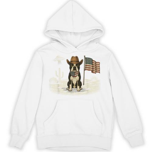 Boston Terrier 4th Of July US American Flag Dog Patriotic Unisex Hoodie - Bostonterriersmerch.com