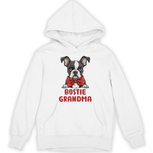 Boston Terrier Grandma Dog Lovers Puppy Bostie Owner Unisex Hoodie - Bostonterriersmerch.com