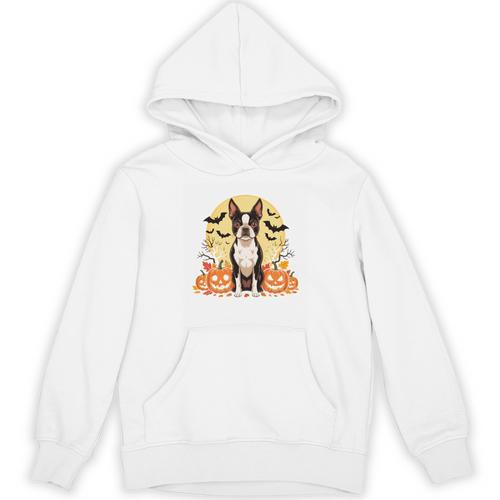Boston Terrier Halloween Dog Lover Pumpkin Costume Unisex Hoodie - Bostonterriersmerch.com