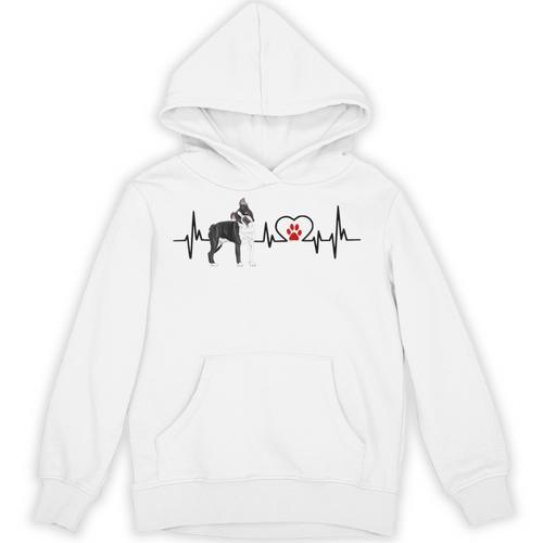 Boston Terrier Heartbeat Heart Line Unisex Hoodie - Bostonterriersmerch.com