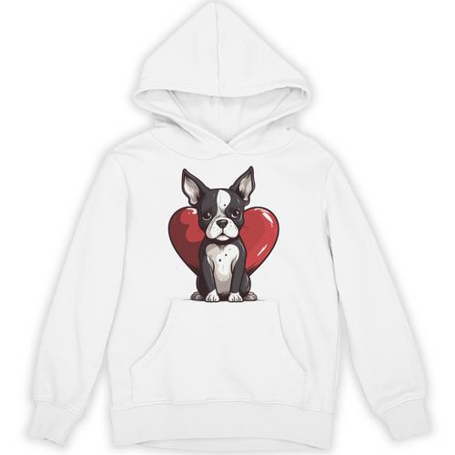 Boston Terrier Mom Dad Bostie Dog Lover Valentines Day Unisex Hoodie - Bostonterriersmerch.com