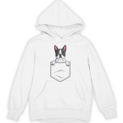 Boston Terrier In The Pocket Cute Boston Terrier Dog Lovers Men Women Girls Kids Unisex Hoodie - Bostonterriersmerch.com
