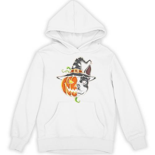 Boston Terrier Pumpkin Jack O Lantern Halloween Unisex Hoodie - Bostonterriersmerch.com