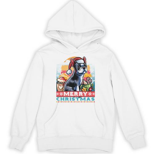 Boston Terrier Santa Claus Coffee Mug Merry Christmas Dogs Unisex Hoodie - Bostonterriersmerch.com