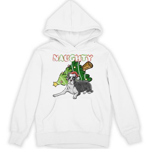Boston Terrier Santa Claus Hat Merry Christmas Dog X-Mas Unisex Hoodie - Bostonterriersmerch.com