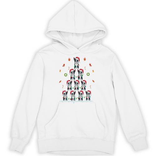Boston Terrier Xmas Tree Lights For Men Women Boston Terrier Unisex Hoodie - Bostonterriersmerch.com