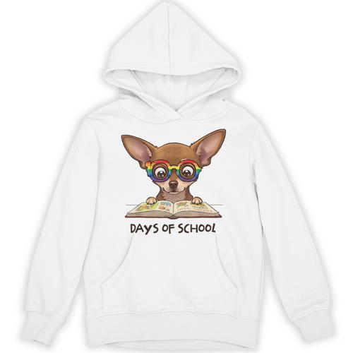 Chihuahua 100 Days Of School Rainbow Glasses Teacher Unisex Hoodie - teacherstshirts.com