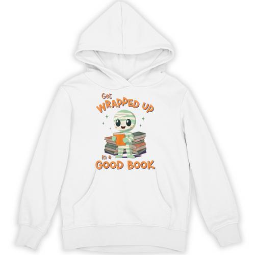 Cute Halloween Teacher Librarian Mummy Reading Books Unisex Hoodie - teacherstshirts.com AU