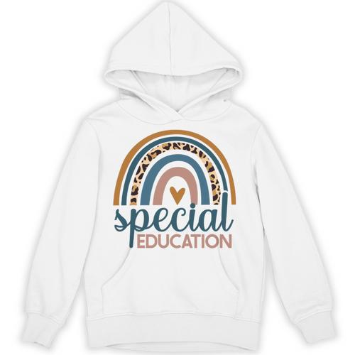Cute Special Education Leopard Print SPED Teacher Idea Unisex Hoodie - teacherstshirts.com