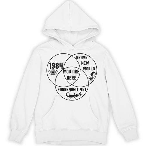 You Are Here Dystopian Venn Diagram English Teacher Bk Unisex Hoodie - teacherstshirts.com AU