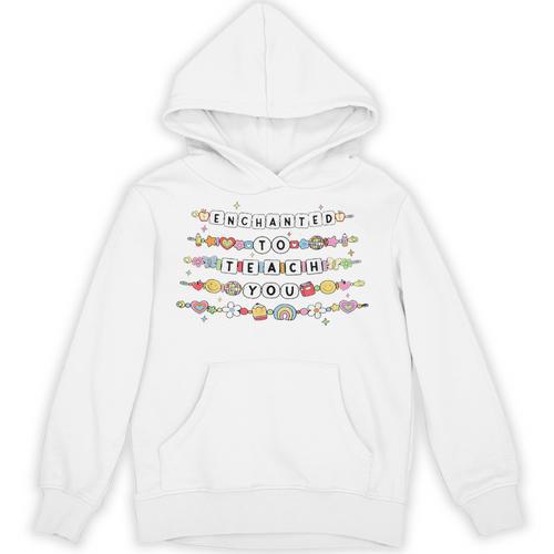 Enchanted To Teach You Friendship Bracelet Teacher Girl Kids Unisex Hoodie - teacherstshirts.com