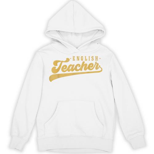 English Teacher Men Women Vintage Graphic English Teacher Unisex Hoodie - teacherstshirts.com UK