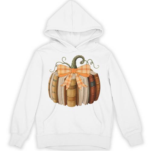Fall Book Pumpkin Halloween Teacher Librarian Thanksgiving Unisex Hoodie - teacherstshirts.com AU