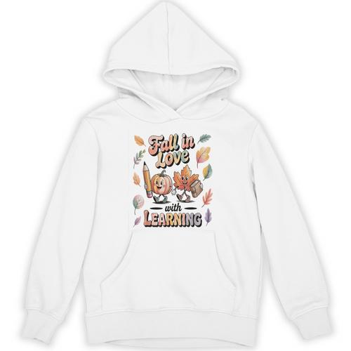 Fall In Love With Learning Teacher Autumn School Unisex Hoodie - teacherstshirts.com DE