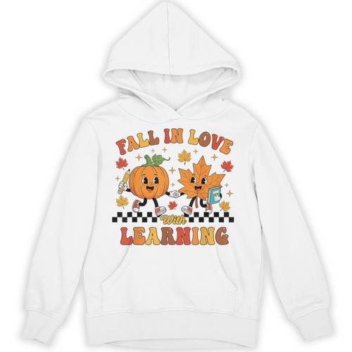 Fall In Love With Learning Teacher Student Autumn Pumpkin Unisex Hoodie - teacherstshirts.com AU