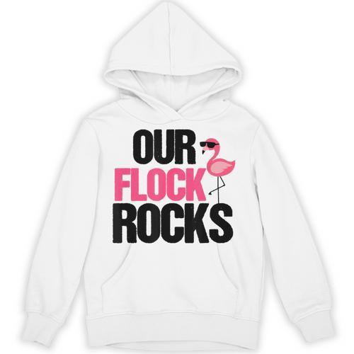 Our Flock Rocks Flamingo Mother's Day Teacher Unisex Hoodie - teacherstshirts.com UK