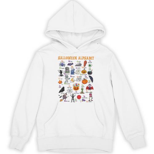Halloween Alphabet ABCs Learning Kindergarten Teacher Unisex Hoodie - teacherstshirts.com DE
