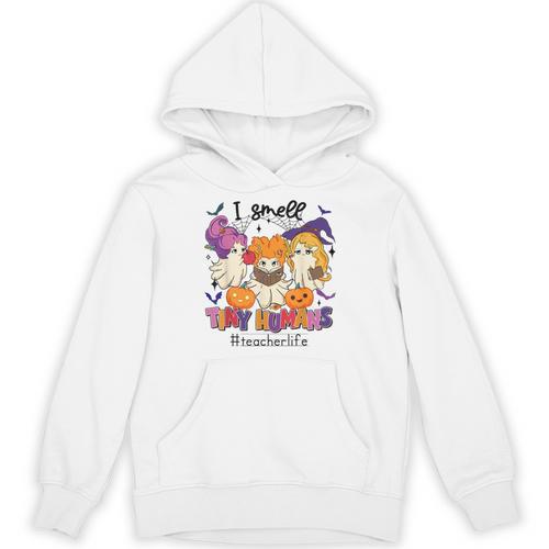 Halloween Teacher Smell a Tiny Human Ghost Spooky Season Unisex Hoodie - teacherstshirts.com UK
