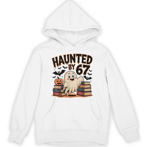 Haunted By 67 Teacher Ghost Pumpkin Halloween Costum Unisex Hoodie - teacherstshirts.com DE
