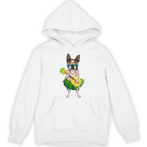 Hawaiian Boston Terrier Dog Pineapple Ukulele Summer For Men Women Girls Kids Unisex Hoodie - Bostonterriersmerch.com