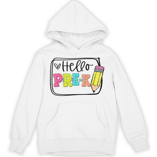 Hello Pre-K Team Preschool Teacher Kids Back To School Unisex Hoodie - teacherstshirts.com DE
