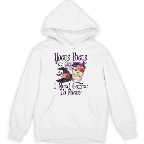 Hocus Pocus I Need Coffee To Focus Halloween Teacher Unisex Hoodie - teacherstshirts.com UK