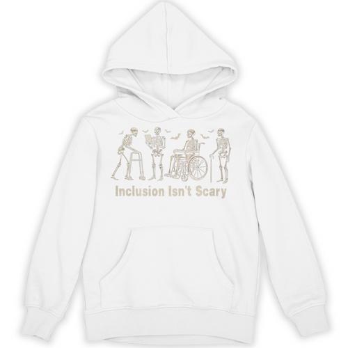 Inclusion Isn't Scary Skeleton Halloween Sped Teacher Premium Tri-Blend Unisex Hoodie - teacherstshirts.com UK
