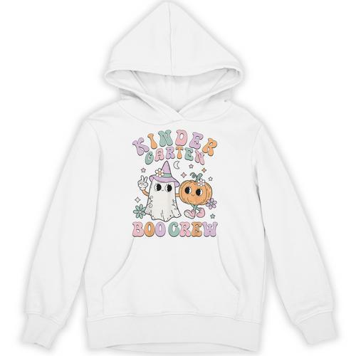 Kindergarten Boo Crew Halloween Floral Ghost Kinder Teacher Unisex Hoodie - teacherstshirts.com DE