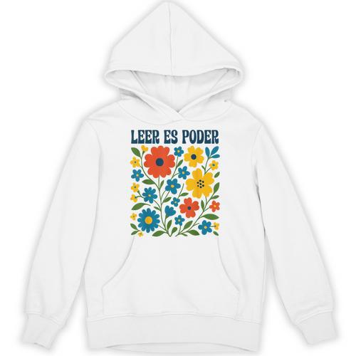 Leer Es Poder Cute Floral Boho Spanish Teacher Reading Unisex Hoodie - teacherstshirts.com AU