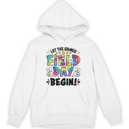 Let The Games Field Day Begin Tie Dye Adults Teacher Kids Unisex Hoodie - teacherstshirts.com