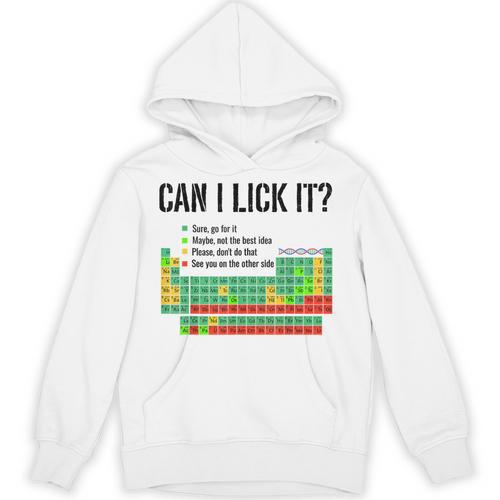 Can I Lick It Periodic Table Chart Science Teacher Unisex Hoodie - teacherstshirts.com UK