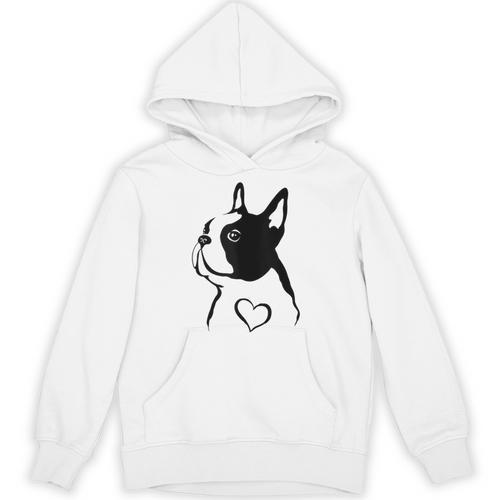I Love My Boston Terrier Dog With Heart Unisex Hoodie - Bostonterriersmerch.com