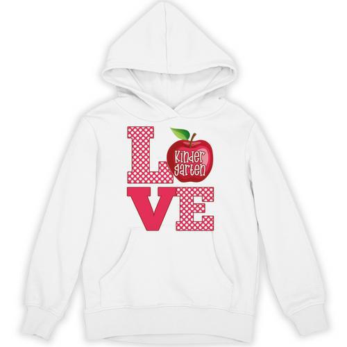 Love Kindergarten Cute Apple School Teacher Unisex Hoodie - teacherstshirts.com CA