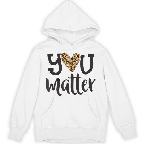 You Matter Leopard Print Teacher Kind Counselor Kindness Unisex Hoodie - teacherstshirts.com DE