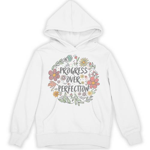 Motivational Progress Over Perfection Back To School Teacher Unisex Hoodie - teacherstshirts.com