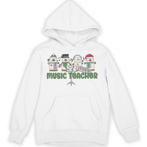 Music Teacher Christmas Holiday Wnter Music Instructor Unisex Hoodie - teacherstshirts.com
