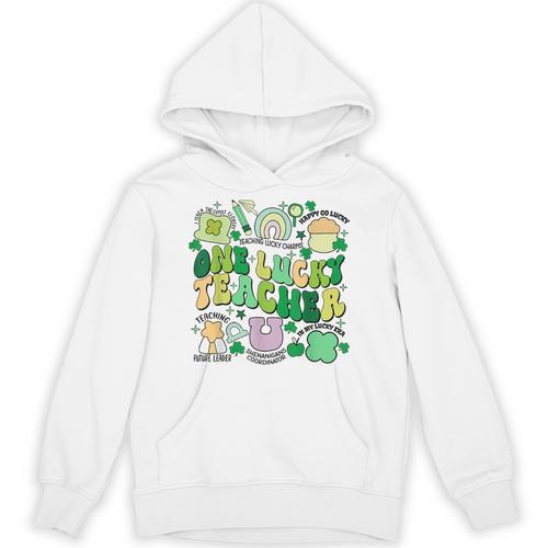 One Lucky Teacher St Patrick's Day Irish Teacher Lucky Era Unisex Hoodie - teacherstshirts.com CA
