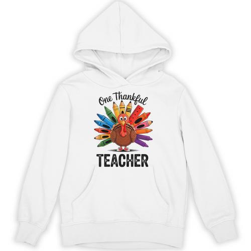 One Thankful Teacher Thanksgiving TurkeyCute Pencil Unisex Hoodie - teacherstshirts.com