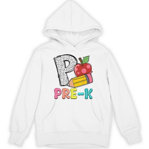 P Is For Pre-K Teacher Pencil Apple Back To School Unisex Hoodie - teacherstshirts.com UK