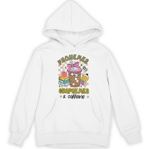 Phonemes Graphemes Caffeine Back To School Reading Teacher Unisex Hoodie - teacherstshirts.com AU