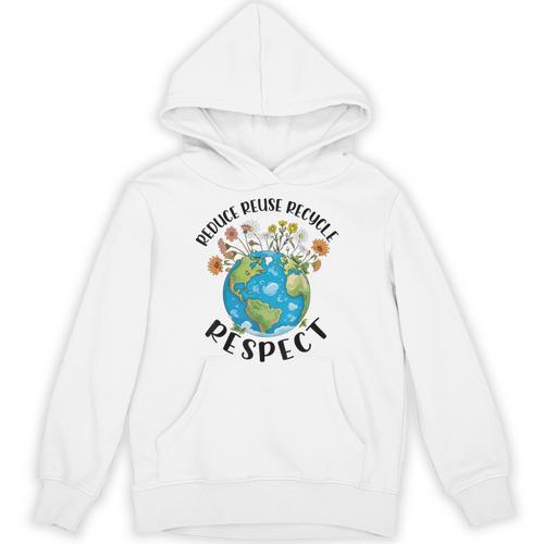 Reduce Reuse Recycle Respect Earth Day Teacher Girl Women Unisex Hoodie - teacherstshirts.com AU