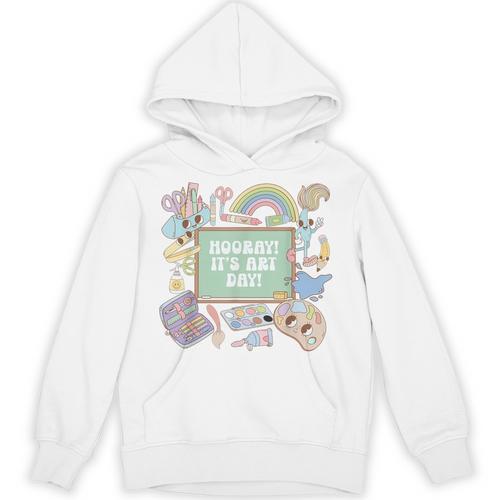 Retro Hooray It's Art Day Art Teacher Back To School Women Unisex Hoodie - teacherstshirts.com DE
