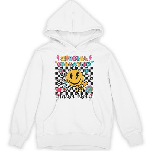 Retro Special Education Squad Groovy Dream Team Teacher Unisex Hoodie - teacherstshirts.com UK