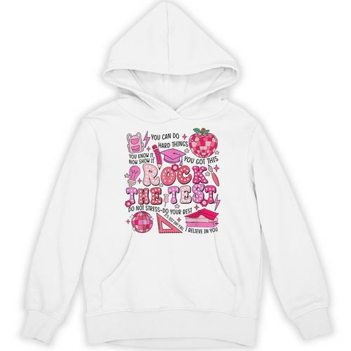 Rock The Test Testing Day Don't Stress Do Your Best Teacher For Men Women Girls Kids Unisex Hoodie - teacherstshirts.com UK