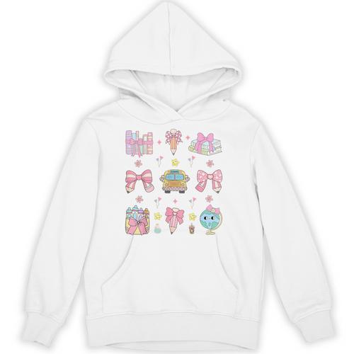 School Pencils And Bows Teacher Bow Coquette Pencil Girls Unisex Hoodie - teacherstshirts.com AU