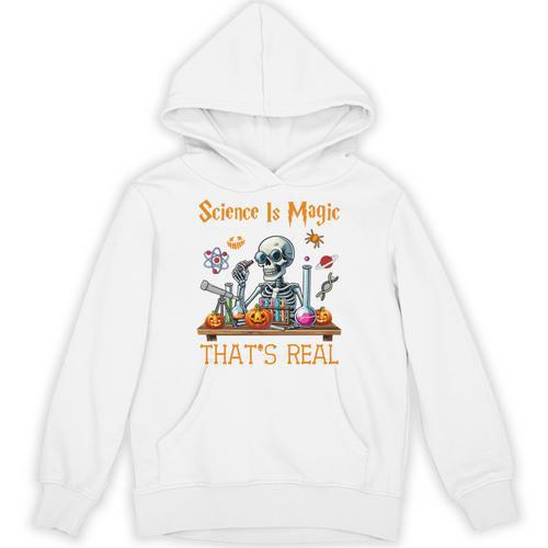 Science Is Magic Halloween Skeleton Students Teacher Unisex Hoodie - teacherstshirts.com DE