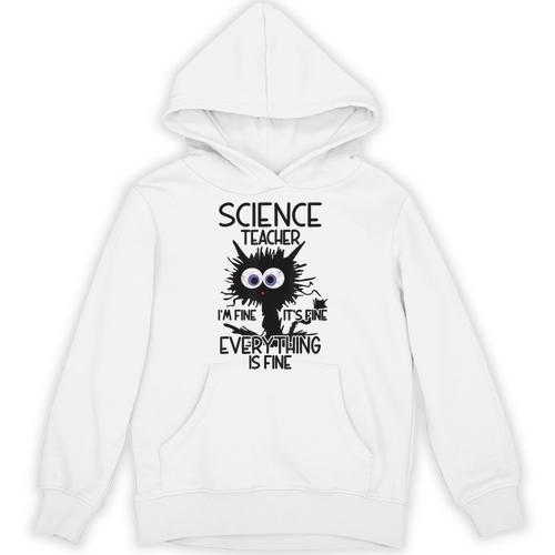 Science Teacher Appreciation Merch -Adults -Youth Grey Classic Fit Modern Science Theme Cartoon Unisex Hoodie - teacherstshirts.com