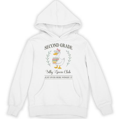 Second Grade Silly Goose Club For Teacher Or Student Unisex Hoodie - teacherstshirts.com AU